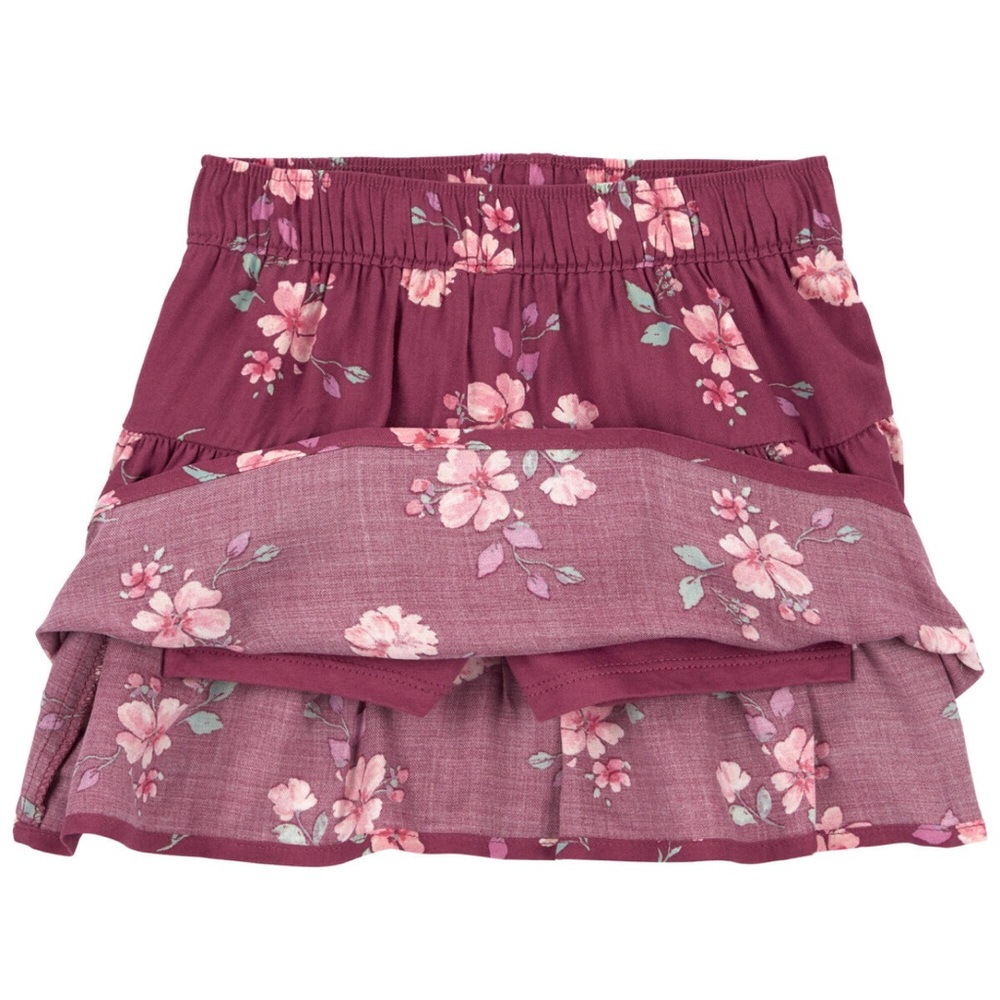 OshKosh B'gosh 4T Burgundy Floral Ruffle Skort